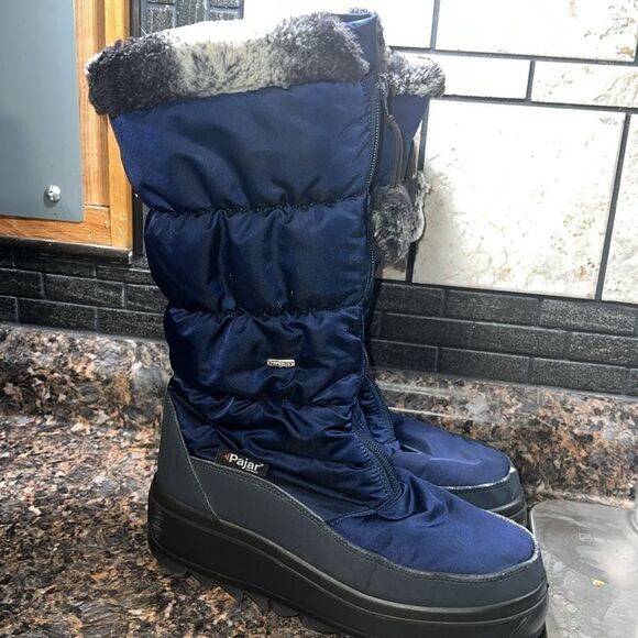 Pajar Canada "Toboggan 2.0" Tall Nylon Boots dark blue size 8.5 - Picture 3 of 16